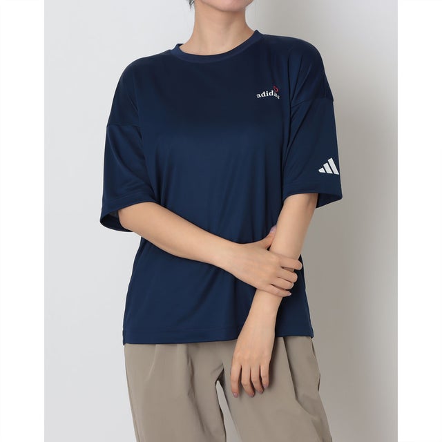 レディース 半袖機能Tシャツ W SS ポリTシャツ AP KM8487 （ダークブルー）