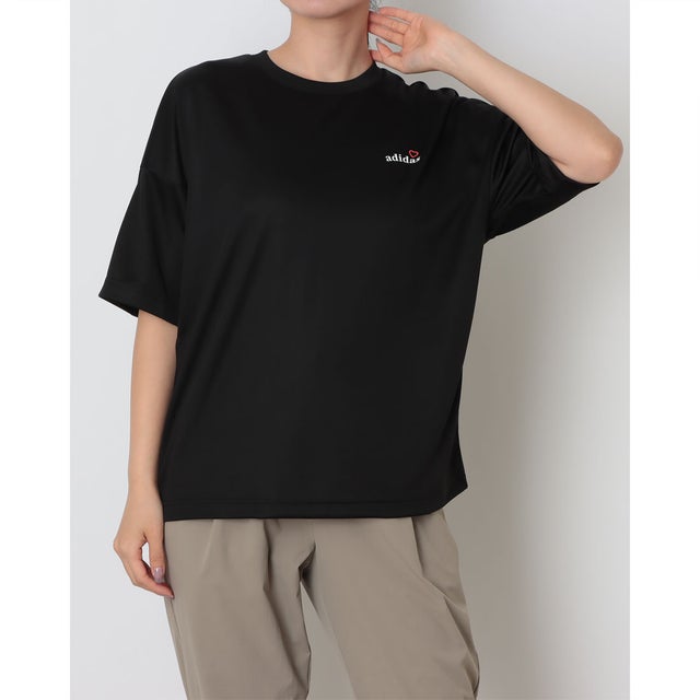 レディース 半袖機能Tシャツ W SS ポリTシャツ AP KM8486 （ブラック）