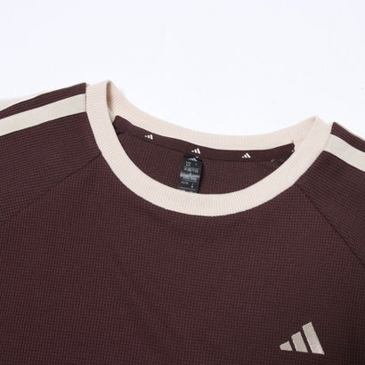 レディース 長袖Tシャツ W LUXA ワッフル LS Tシャツ AP LE5227 （シャドーブラウン/クリスタルリネン）｜詳細画像
