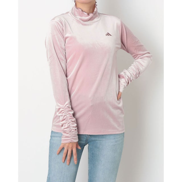 レディース 長袖Tシャツ W ベロア Tシャツ AP KN1060 （デュアルライラック）