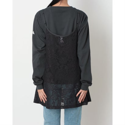 レディース 長袖Tシャツ W レースチュニックセット AP KN1067 （カーボン）｜詳細画像