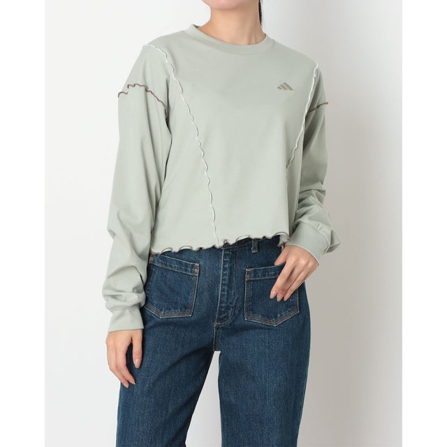 レディース 長袖Tシャツ W メロウクルースウェットAP KN1074 （ヘイローグリーン）