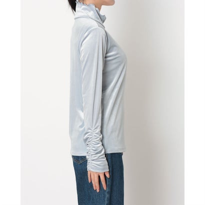 レディース 長袖Tシャツ W ベロア Tシャツ AP KN1059 （ヘイローシルバー）｜詳細画像