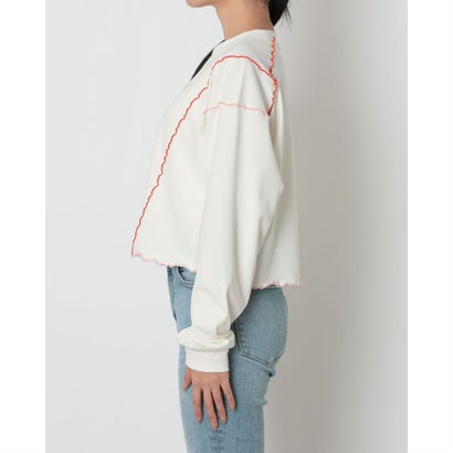レディース 長袖Tシャツ W メロウクルースウェットAP KN1073 （オフホワイト）｜詳細画像
