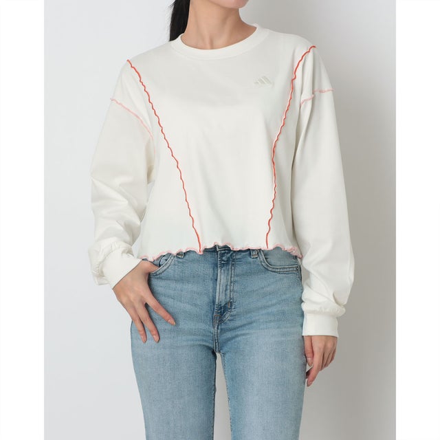 レディース 長袖Tシャツ W メロウクルースウェットAP KN1073 （オフホワイト）