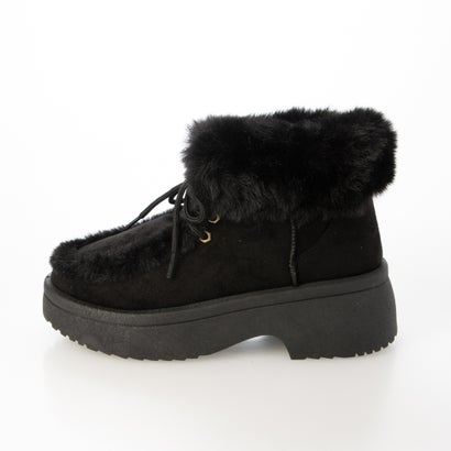 アドット adottona 【厚底】ハイカットモカシンムートン【5.5cm】 （BLK）｜詳細画像