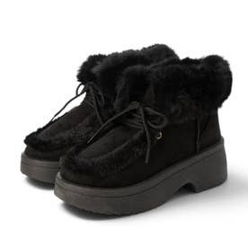 【厚底】ハイカットモカシンムートン【5.5cm】 （BLK）
