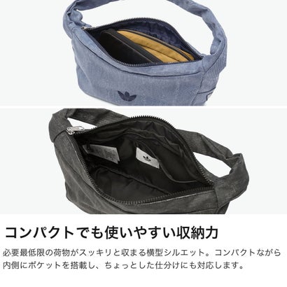 ショルダーバッグ ブランド 小さめ 肩かけ かっこいい カジュアル スポーティ ウォッシュ加工 軽量 ロゴ スモールショルダーバッグ SMALL SHOULDER BAG TP969 （ライトデニム）｜詳細画像