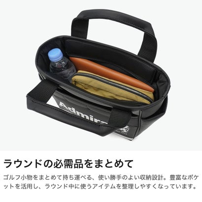 ラウンドバッグ ゴルフ メンズ レディース カートバッグ トートバッグ 軽量 合皮 ファスナー付き おしゃれ 幾何学柄 ロゴ 小さめ 手持ち A5 ラウンドバッグスタンダード ADMZ6BT3 （グリーン）｜詳細画像
