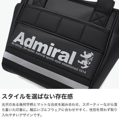 ラウンドバッグ ゴルフ メンズ レディース カートバッグ トートバッグ 軽量 合皮 ファスナー付き おしゃれ 幾何学柄 ロゴ 小さめ 手持ち A5 ラウンドバッグスタンダード ADMZ6BT3 （ブラック）｜詳細画像