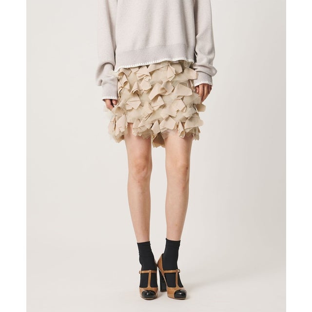＜AEWEN MATOPH＞ラッフル ミニスカート （BEIGE）