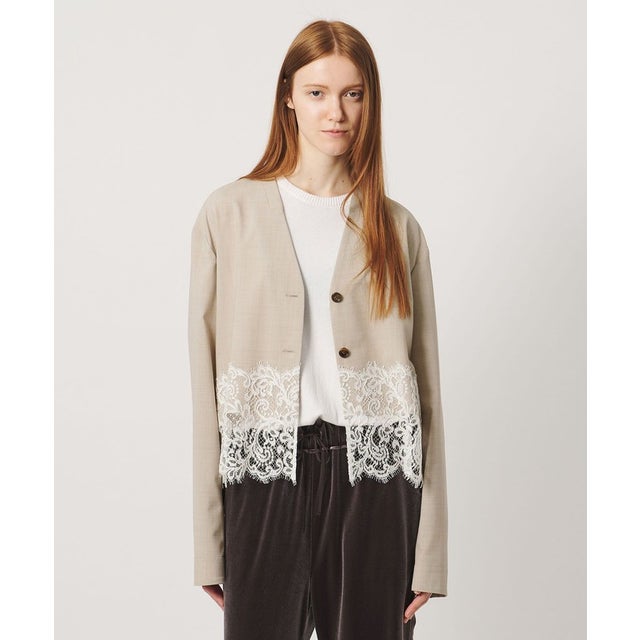 ＜AEWEN MATOPH＞レース コンビ シャツブラウス （BEIGE）