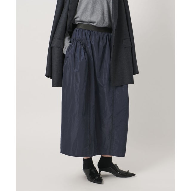 ＜AEWEN MATOPH＞サイドギャザー マキシスカート （NAVY）