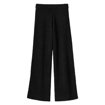 【ふわふわもっちり。こなれ感たっぷりのルームウェア】モールニット 長袖 3点セット （PU-パープル）｜詳細画像