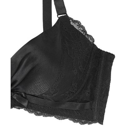 【グラマーサイズ】サテン カシュクールレース脇高ブラ(R) 単品ブラジャー (FGHカップ) （SG-パール）｜詳細画像