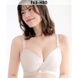 【グラマーサイズ】サテン カシュクールレース脇高ブラ(R) 単品ブラジャー (FGHカップ) （SG-パール）