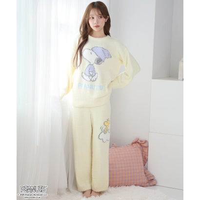PEANUTS スヌーピー Night ニット 長袖 上下セット （CR-クリーム）｜詳細画像