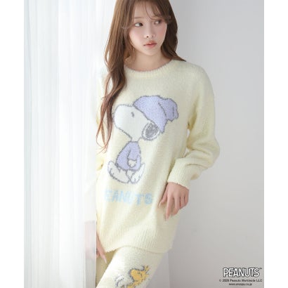 PEANUTS スヌーピー Night ニット 長袖 上下セット （CR-クリーム）｜詳細画像