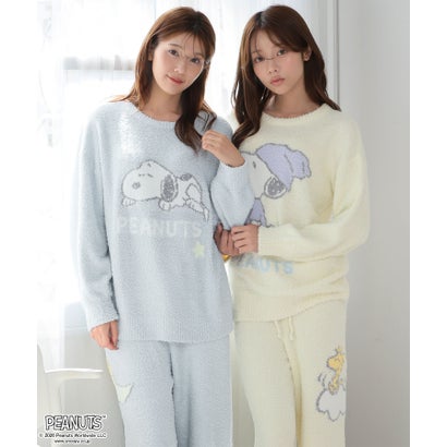 PEANUTS スヌーピー Night ニット 長袖 上下セット （CR-クリーム）｜詳細画像