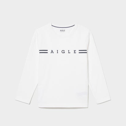 エーグル AIGLE オーガニックコットン ロゴ 長袖Tシャツ （ホワイト）｜詳細画像