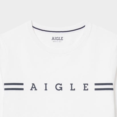 エーグル AIGLE オーガニックコットン ロゴ 長袖Tシャツ （ネイビー）｜詳細画像