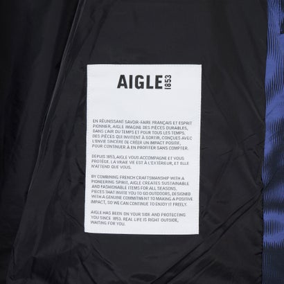 エーグル AIGLE 撥水 フーデッドジャケットオールオーバープリント （ブルー）｜詳細画像