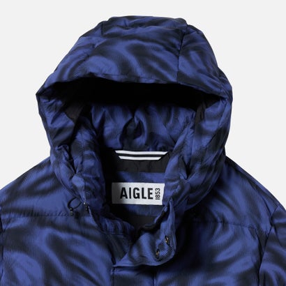 エーグル AIGLE 撥水 フーデッドジャケットオールオーバープリント （ブルー）｜詳細画像