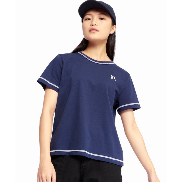 接触冷感ロゴTシャツ （ダークブルー）