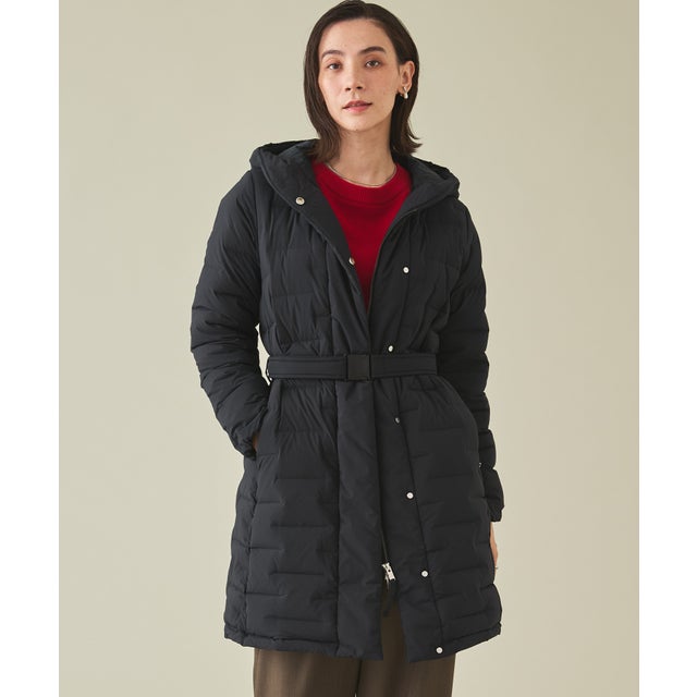 ゴアテックスウィンドストッパー ベルテッド ロングダウンジャケット ULTRA WARM （ブラック）