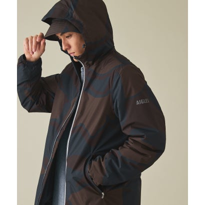【RainPack Warm】透湿防水 レインパックウォーム プリント ロングジャケット WARM （ネイビー）｜詳細画像