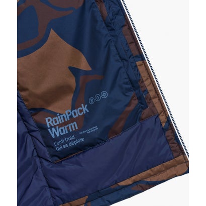 【RainPack Warm】透湿防水 レインパックウォーム プリント ロングジャケット WARM （ネイビー）｜詳細画像