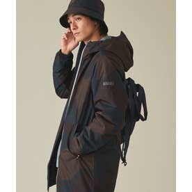 【RainPack Warm】透湿防水 レインパックウォーム プリント ロングジャケット WARM （ネイビー）