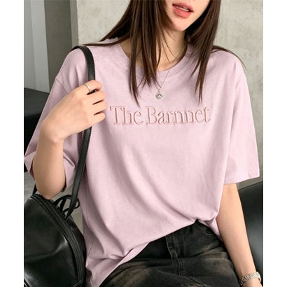 アイモハ aimoha aimoha/英字刺繍ロゴTシャツ （ピンク）｜詳細画像