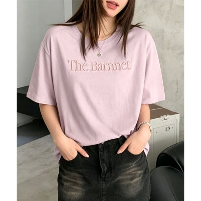 アイモハ aimoha aimoha/英字刺繍ロゴTシャツ （ピンク）｜詳細画像