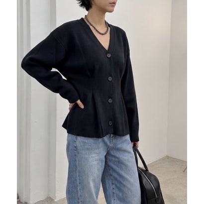 アイモハ aimoha aimoha/7Gタック入りペプラムライクカーディガン （ブラック）｜詳細画像