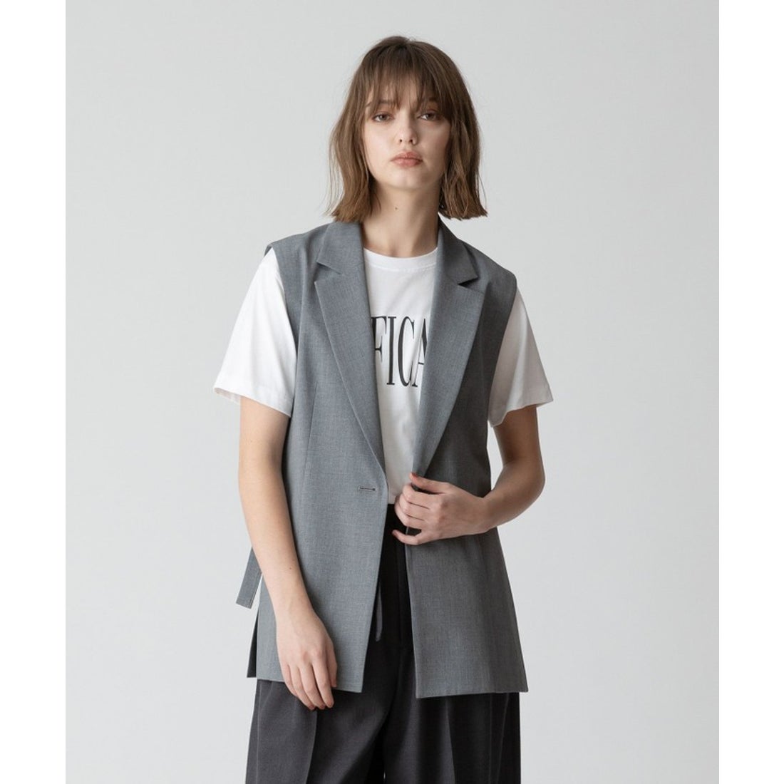 アルアバイル allureville TRストレッチサイドオープンジレ （グレー