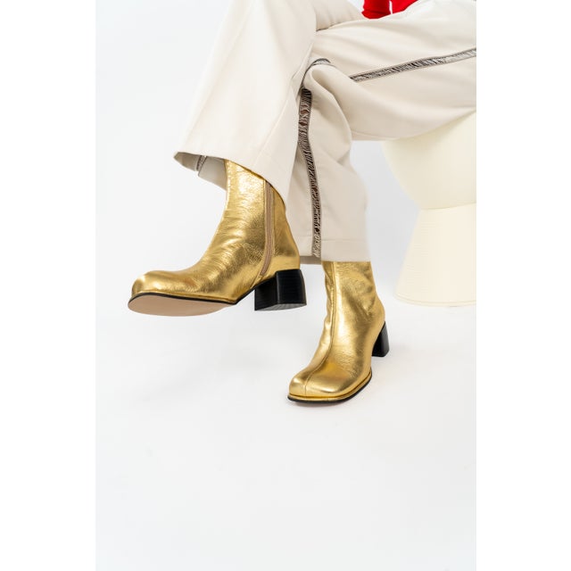 
                    ADELA LEATHER BOOTS （GOLD）