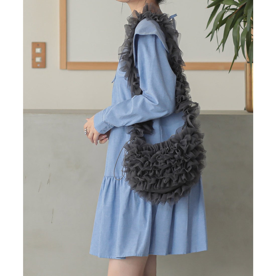アルトローズ ALTROSE チュール フリル シアー 2way トートバッグ 