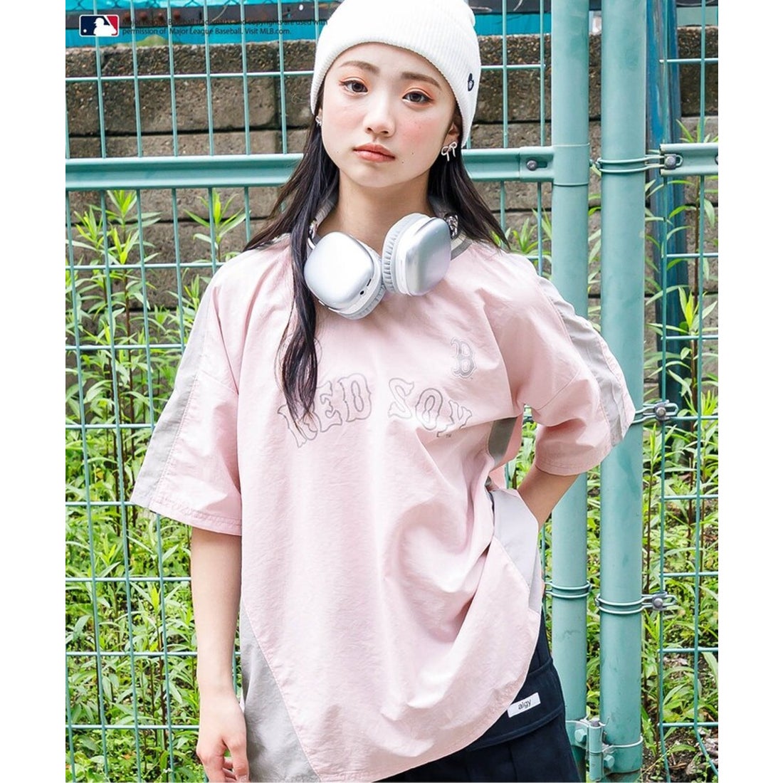 【非売品・選手支給品・激レア】 大宮アルディージャ ノースリーブシャツ LG アルジー algy 【MLB】シャカシャカトップス （ピンク