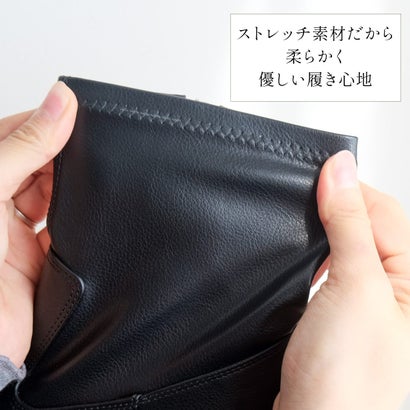 [アミアミ] AmiAmi ショート ブーツ ストレッチ ガラスソール 防滑 防水 撥水 レディース KK2021 （ブラック(スムース)）｜詳細画像