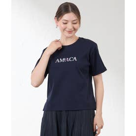 花文字Tシャツ （ブラックネイビー）