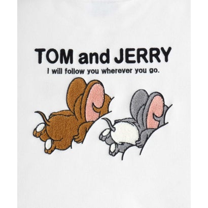 2026AW Tom and Jerry/トムとジェリー 別注 オーバーサイズ ワンポイント サガラ刺繍 スウェットトレーナー レディース メンズ （ホワイト系その他3）｜詳細画像