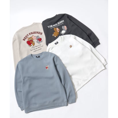 2026AW Tom and Jerry/トムとジェリー 別注 オーバーサイズ ワンポイント サガラ刺繍 スウェットトレーナー レディース メンズ （ホワイト系その他3）｜詳細画像