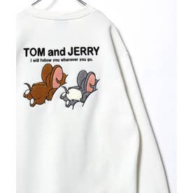 2026AW Tom and Jerry/トムとジェリー 別注 オーバーサイズ ワンポイント サガラ刺繍 スウェットトレーナー レディース メンズ （ホワイト系その他3）