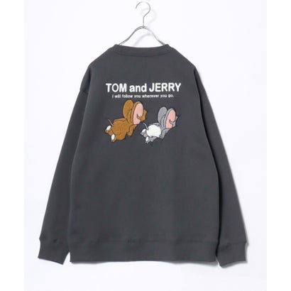 2026AW Tom and Jerry/トムとジェリー 別注 オーバーサイズ ワンポイント サガラ刺繍 スウェットトレーナー レディース メンズ （ブラック系その他5）｜詳細画像