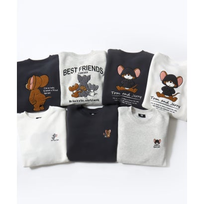 2026AW Tom and Jerry/トムとジェリー 別注 オーバーサイズ ワンポイント サガラ刺繍 スウェットトレーナー レディース メンズ （ブラック系その他3）｜詳細画像