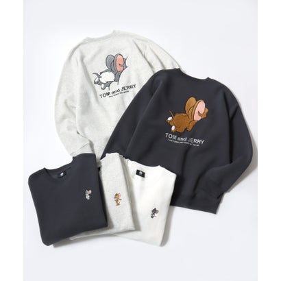 2026AW Tom and Jerry/トムとジェリー 別注 オーバーサイズ ワンポイント サガラ刺繍 スウェットトレーナー レディース メンズ （グレー系その他2）｜詳細画像