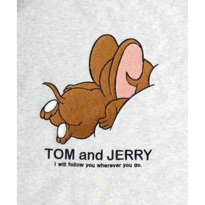 2026AW Tom and Jerry/トムとジェリー 別注 オーバーサイズ ワンポイント サガラ刺繍 スウェットトレーナー レディース メンズ （グレー系その他2）｜詳細画像