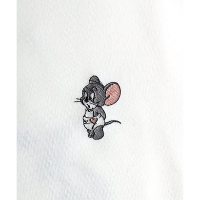 2026AW Tom and Jerry/トムとジェリー 別注 オーバーサイズ ワンポイント サガラ刺繍 スウェットトレーナー レディース メンズ （ホワイト系その他2）｜詳細画像