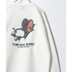 2026AW Tom and Jerry/トムとジェリー 別注 オーバーサイズ ワンポイント サガラ刺繍 スウェットトレーナー レディース メンズ （ホワイト系その他2）